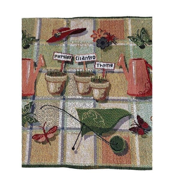 Table Placemats Garden Spring Tapestry Set of 4 Green Gold 12" x 19" - Picture 7 of 9